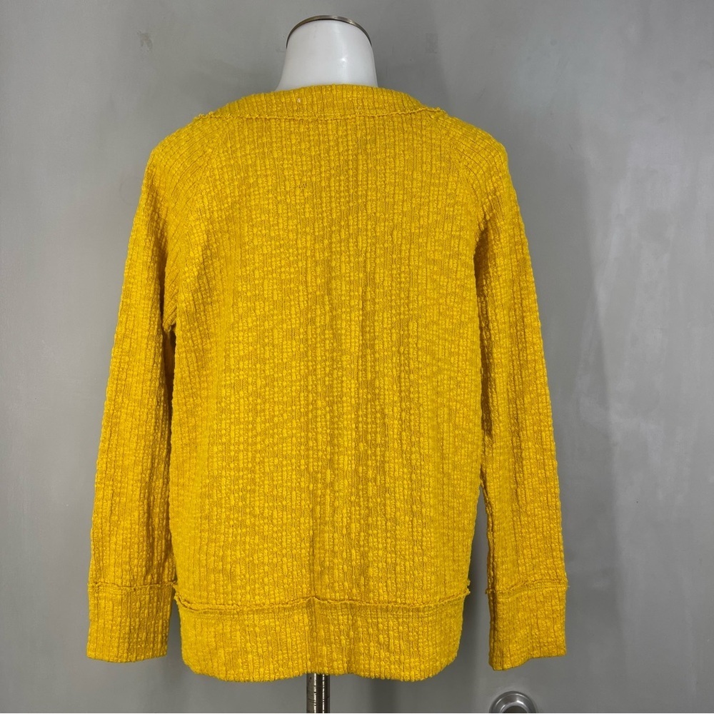 Two by Vince Camuto Mustard Yellow Button Up Long Sleeve Sweater Cardigan Size S - Picture 5 of 11